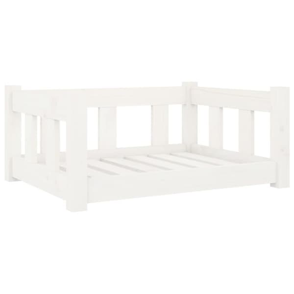 vidaXL hundeseng 65,5x50,5x28 cm massivt fyrretræ hvid
