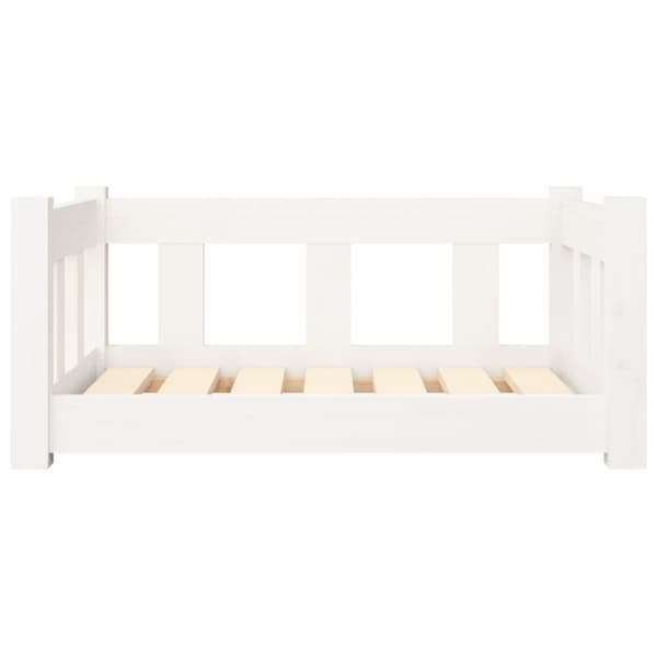 vidaXL Hundbädd vit 65,5x50,5x28 massiv furu