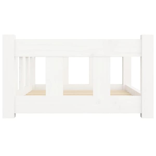 vidaXL Hundbädd vit 65,5x50,5x28 massiv furu
