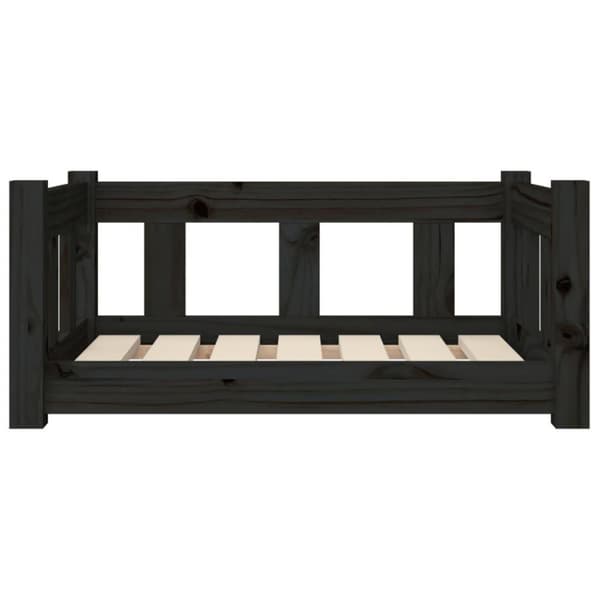 vidaXL Hundbädd svart 65,5x50,5x28 massiv furu