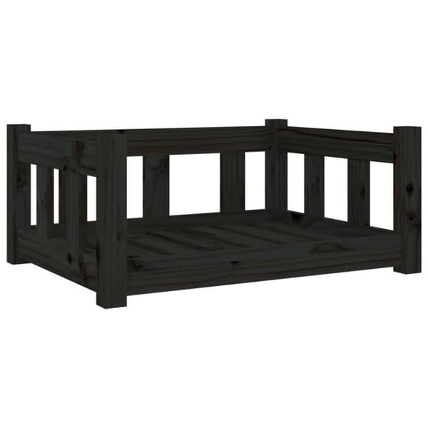 vidaXL Hundbädd svart 65,5x50,5x28 massiv furu