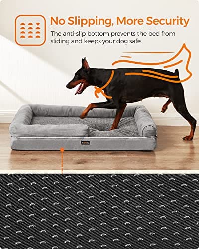 Hundbädd - hundkudde - hundbädd - mjuk fyllning - dogsofa - stående kanter - fall avtagbart och tvättbart - 120 x 85 x 25 cm