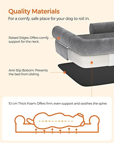 Hundbädd - hundkudde - hundbädd - mjuk fyllning - dogsofa - stående kanter - fall avtagbart och tvättbart - 120 x 85 x 25 cm
