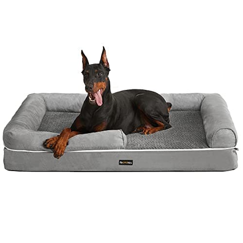Hundbädd - hundkudde - hundbädd - mjuk fyllning - dogsofa - stående kanter - fall avtagbart och tvättbart - 120 x 85 x 25 cm