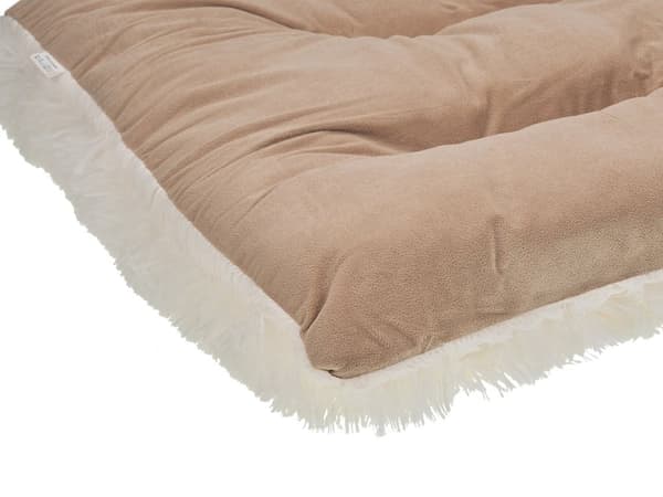 Dyreseng Beige Fløyel 60 x 45 cm Rektangulær Myk pute for hunder Dyr Moderne Hundeseng