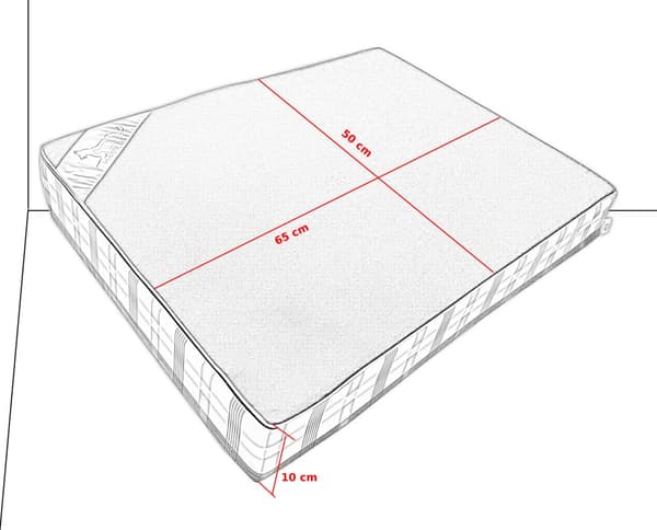 Hundepude - hundemadras - 65x50x10 cm - vandtæt - grå