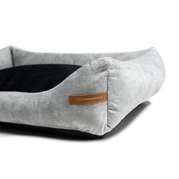 Frida grå ekologisk hundbädd S-XL storlek, tvättbar, 11 färgversioner