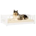 Miniatyrbilde 3 av 7: vidaXL Hundeseng hvit 95,5 x 65,5 x 28 cm heltre furu