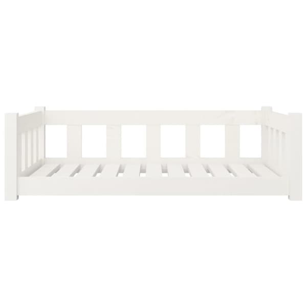 vidaXL Hundeseng hvit 95,5 x 65,5 x 28 cm heltre furu