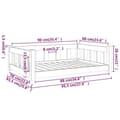 Miniatyrbilde 7 av 7: vidaXL Hundeseng hvit 95,5 x 65,5 x 28 cm heltre furu