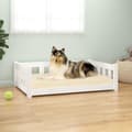 Miniatyrbilde 2 av 7: vidaXL Hundeseng hvit 95,5 x 65,5 x 28 cm heltre furu