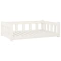 Miniatyrbilde 1 av 7: vidaXL Hundeseng hvit 95,5 x 65,5 x 28 cm heltre furu