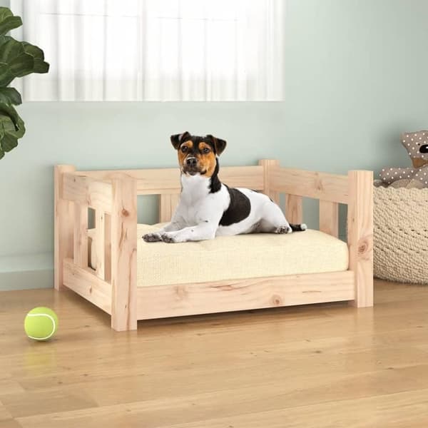 vidaXL Hundeseng 55,5x45,5x28 cm heltre furu