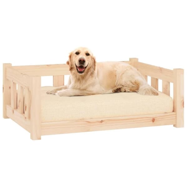vidaXL hundeseng 75,5x55,5x28 cm massivt fyrretræ