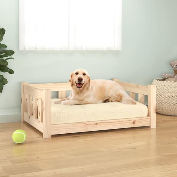 vidaXL hundeseng 75,5x55,5x28 cm massivt fyrretræ