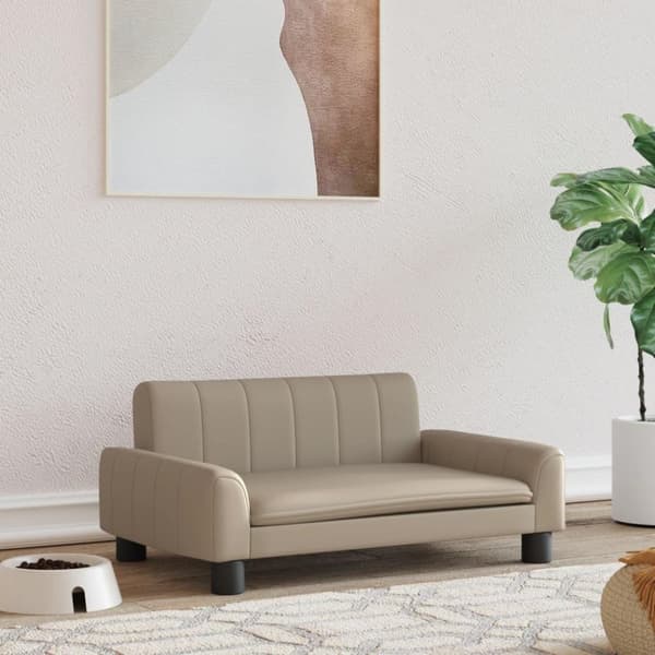 vidaXL Hundbädd cappuccino 70x45x30 cm konstläder
