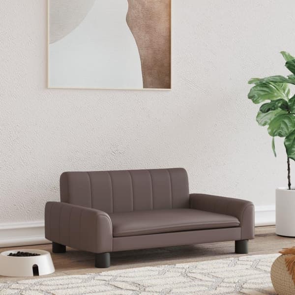 vidaXL Hundbädd brun 70x45x30 cm konstläder