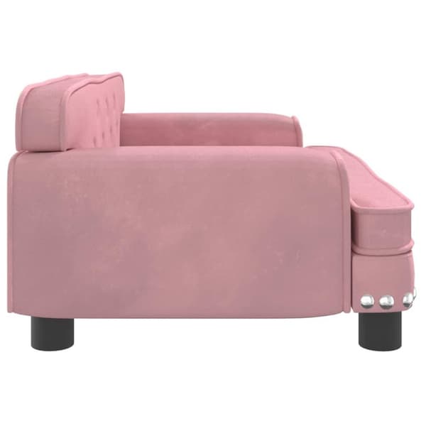 vidaXL hundeseng 70x45x30 cm velour lyserød