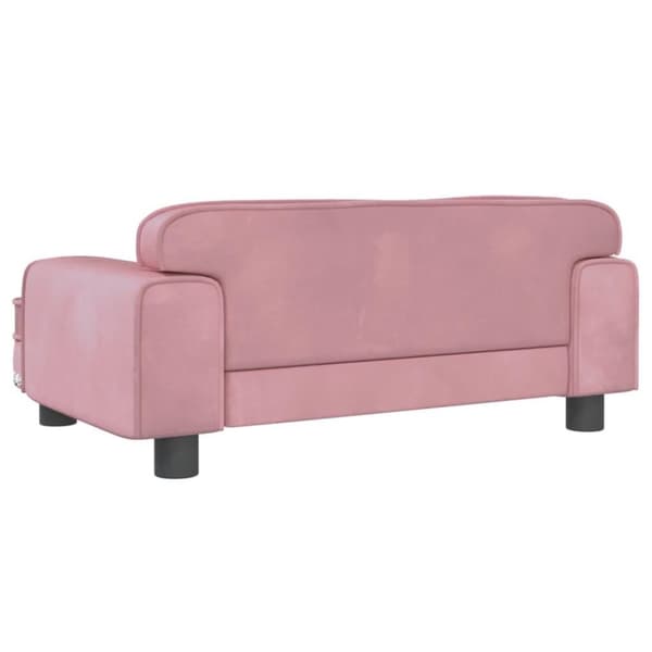 vidaXL hundeseng 70x45x30 cm velour lyserød