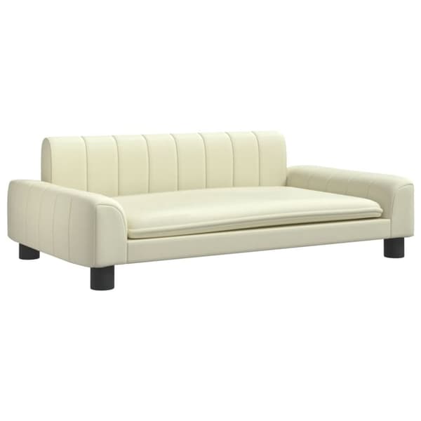 vidaXL Hundbädd gräddvit 90x53x30 cm konstläder