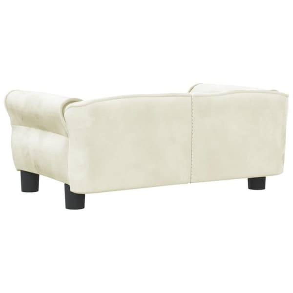 vidaXL Hundbädd gräddvit 70x45x30 cm sammet