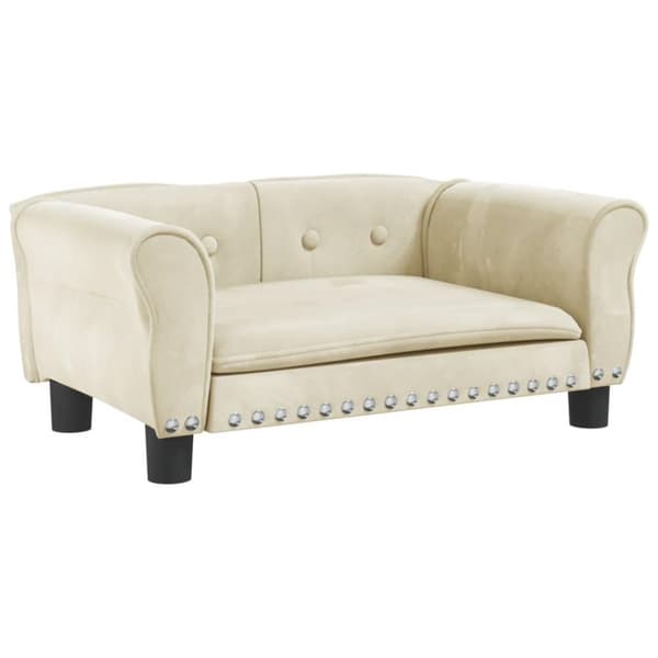 vidaXL Hundbädd gräddvit 70x45x30 cm sammet