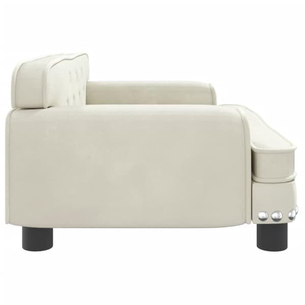 vidaXL Hundbädd gräddvit 70x45x30 cm sammet