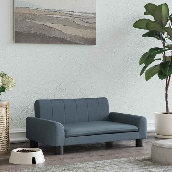 vidaXL hundeseng 70x45x30 cm stof mørkegrå