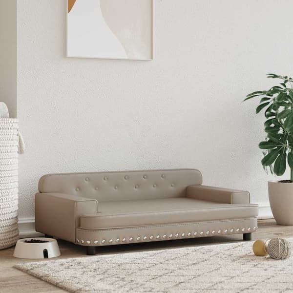 vidaXL Hundbädd cappuccino 90x53x30 cm konstläder