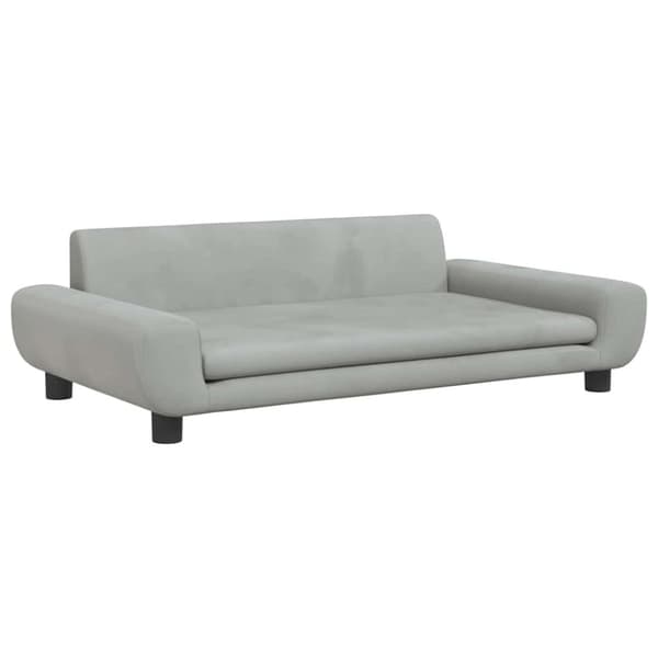vidaXL hundeseng 100x54x33 cm velour lysegrå