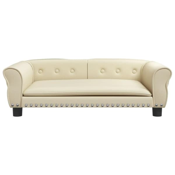 vidaXL hundeseng 95x55x30 cm kunstlæder cremefarvet