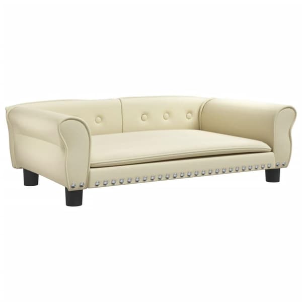 vidaXL hundeseng 95x55x30 cm kunstlæder cremefarvet