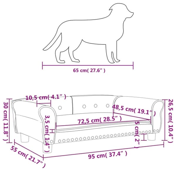 vidaXL Hundbädd svart 95x55x30 cm konstläder
