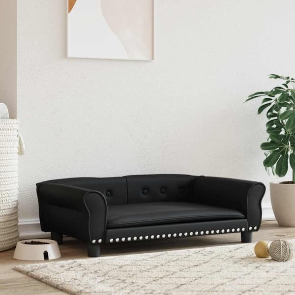 vidaXL Hundbädd svart 95x55x30 cm konstläder