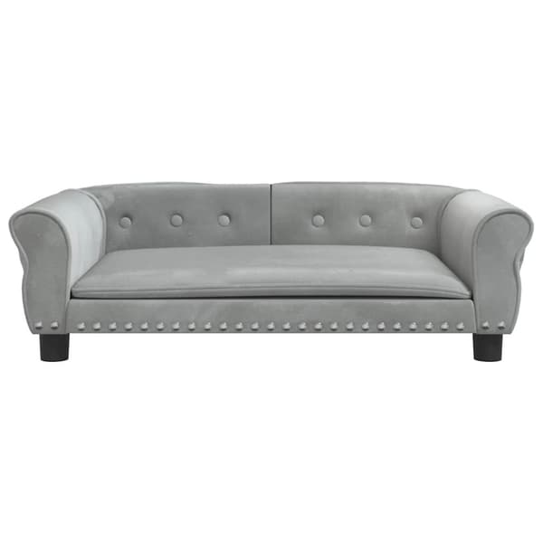 vidaXL Hundbädd ljusgrå 95x55x30 cm sammet