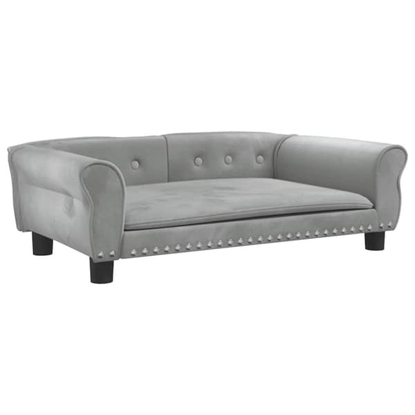 vidaXL Hundbädd ljusgrå 95x55x30 cm sammet