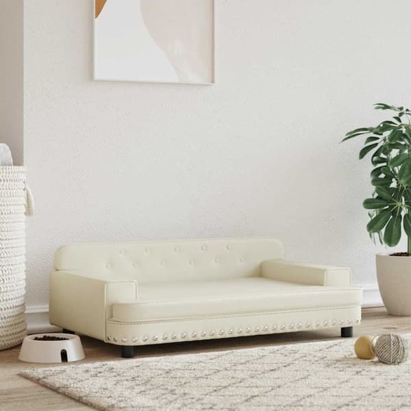 vidaXL hundeseng 790x53x30 cm kunstlæder cremefarvet