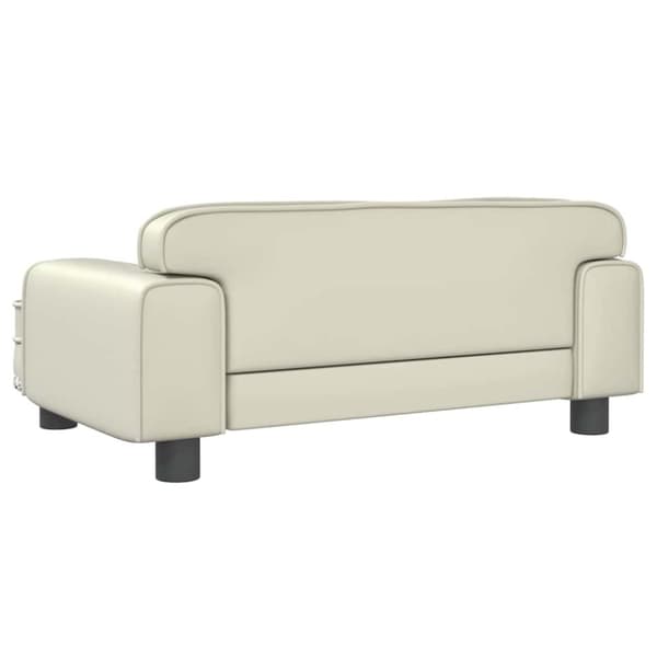 vidaXL Hundbädd gräddvit 70x45x30 cm konstläder