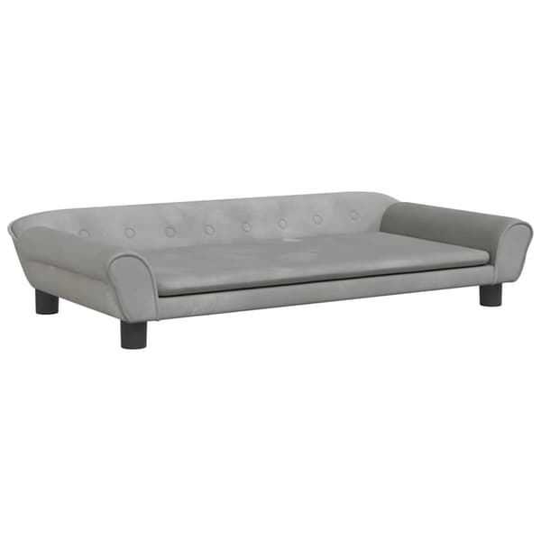 vidaXL hundeseng 100x50x21 cm velour lysegrå