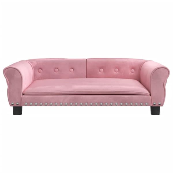 vidaXL hundeseng 95x55x30 cm velour lyserød