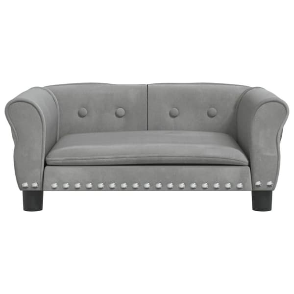 vidaXL hundeseng 70x45x30 cm velour lysegrå