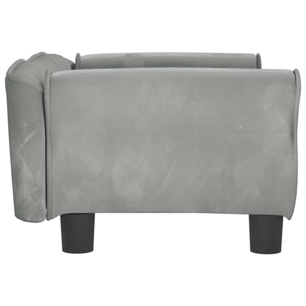 vidaXL hundeseng 70x45x30 cm velour lysegrå