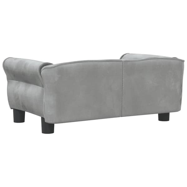 vidaXL hundeseng 70x45x30 cm velour lysegrå