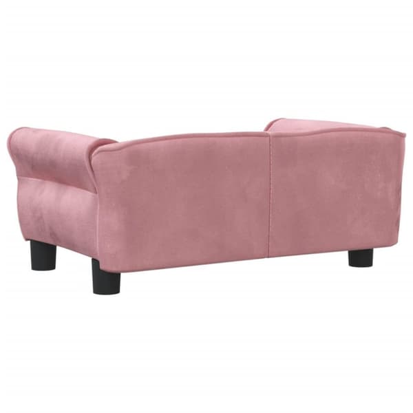 vidaXL Hundbädd rosa 70x45x30 cm sammet