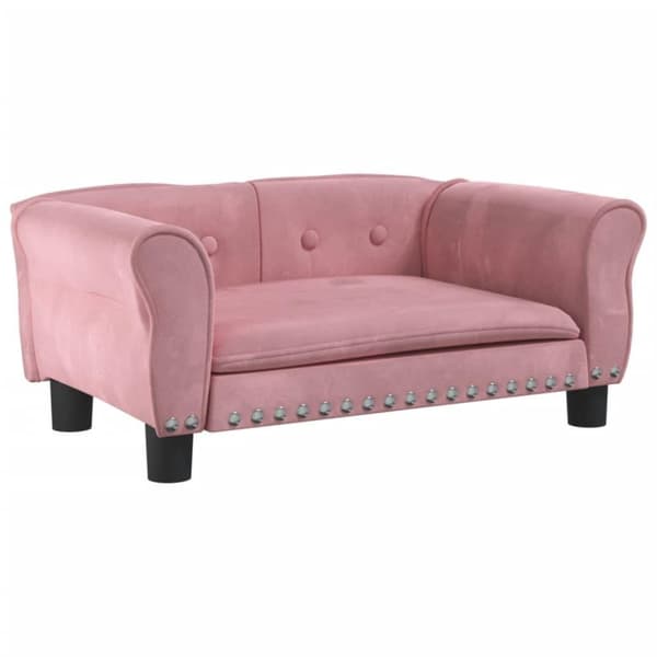 vidaXL Hundbädd rosa 70x45x30 cm sammet