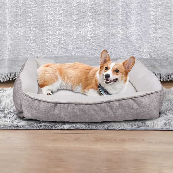 Hundsäng Hundkudde Kattsäng Fluffig plyschbädd för husdjur Djursäng hundbädd Kattbäddskudde hundsoffa Kattsoffa