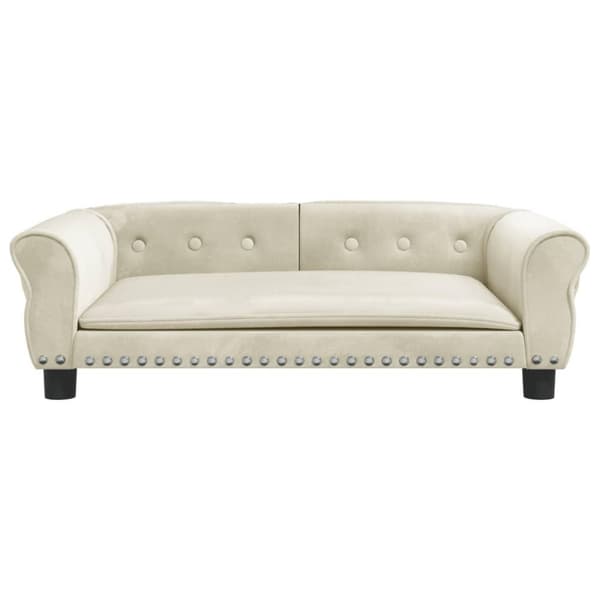 vidaXL Hundbädd gräddvit 95x55x30 cm sammet