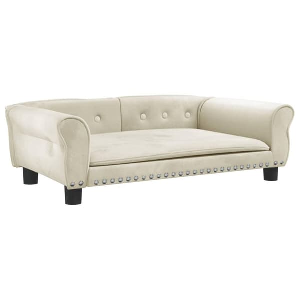 vidaXL Hundbädd gräddvit 95x55x30 cm sammet