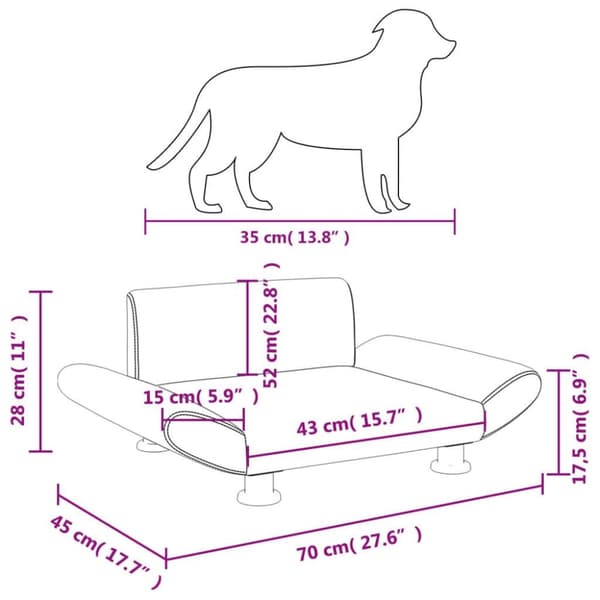 vidaXL Hundbädd svart 70x45x28 cm konstläder