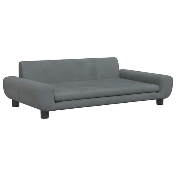 vidaXL Hundbädd mörkgrå 100x54x33 cm sammet